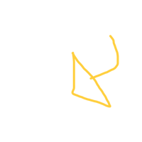 a yellow triangle drawn on a black background